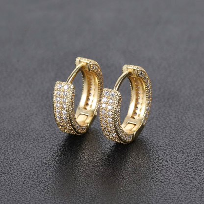 ICETRAY Pave Set Hoop Earrings