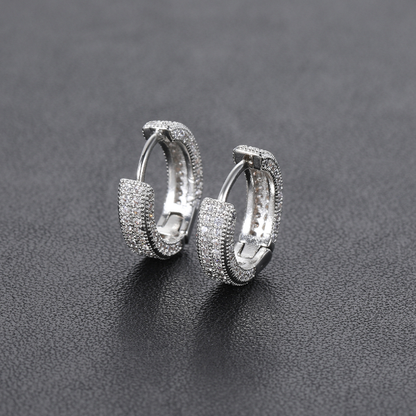 ICETRAY Pave Set Hoop Earrings