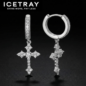 ICETRAY Cross Hoop Earrings