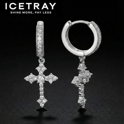 ICETRAY Cross Hoop Earrings