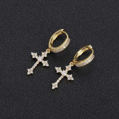 ICETRAY Cross Hoop Earrings