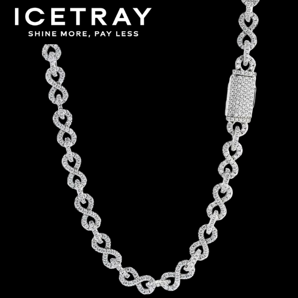 ICETRAY Infinity Link Chain in White Gold - 8mm