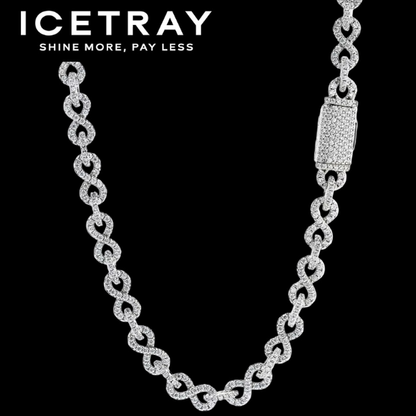 ICETRAY Infinity Link Chain in White Gold - 8mm