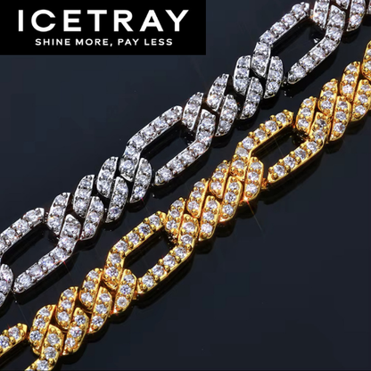 ICETRAY Iced Out Figaro Bracelet - 7mm