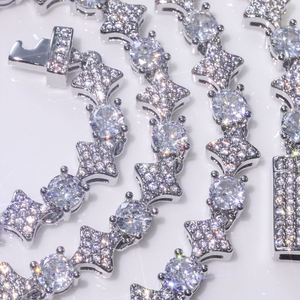 ICETRAY Deluxe Moissanite Star and Tennis Chain