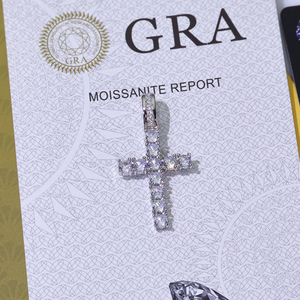 ICETRAY Deluxe Moissanite Cross Pendant in White Gold