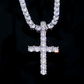 ICETRAY Deluxe Moissanite Cross Pendant in White Gold