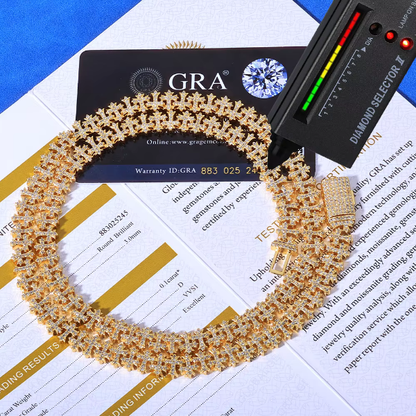 ICETRAY Deluxe Moissanite Cross Link Chain