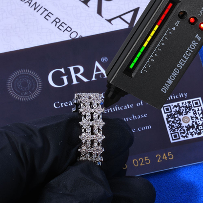 ICETRAY Deluxe Moissanite Double Row Cross Ring