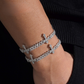 ICETRAY Deluxe Moissanite Cross Bracelet in White Gold