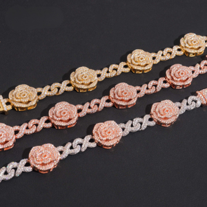 ICETRAY Deluxe Moissanite Infinity Link Rose Bracelet