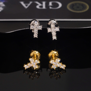 ICETRAY Deluxe Moissanite Cross Earrings
