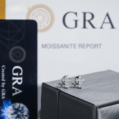 ICETRAY Deluxe Moissanite Cross Earrings
