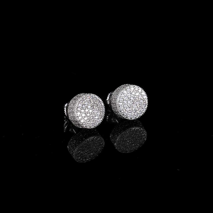 ICETRAY Iced Out Round Stud Earrings